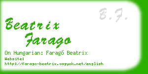 beatrix farago business card